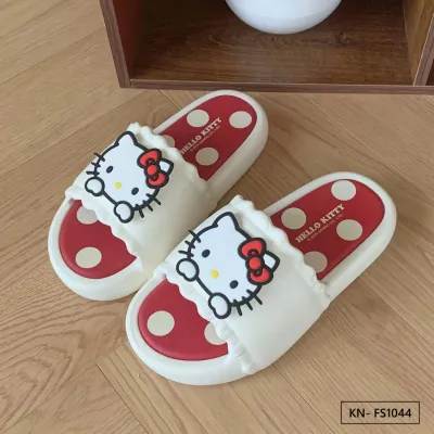 Cream White Hello Kitty Sakura Pink Hello Kitty FEMALE SLIPPERS